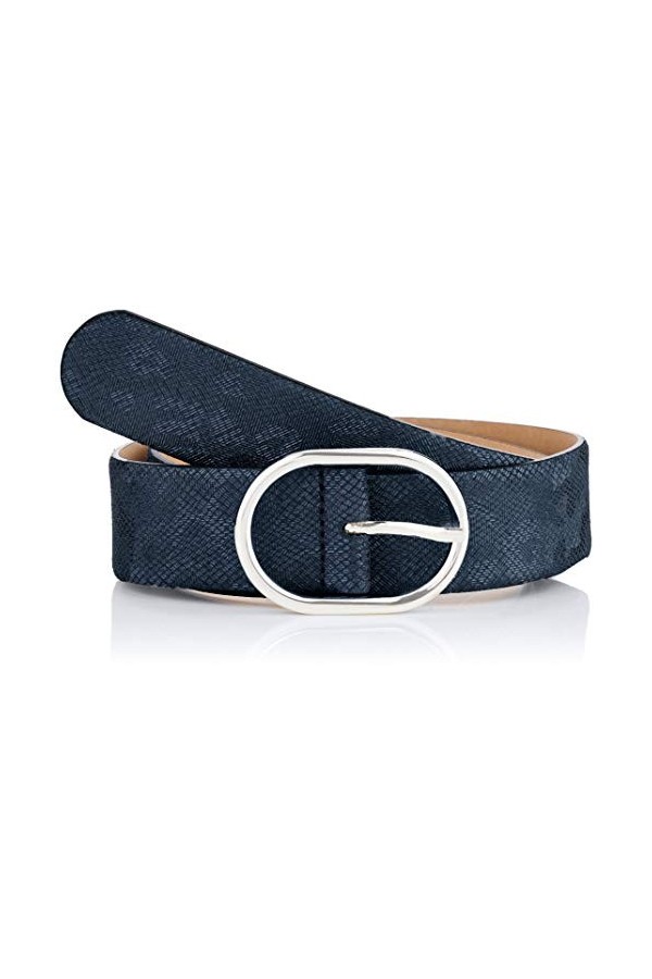 Brax Ledergürtel mit Glanzfolie Ceinture, Bleu Navy 22 , 6641 Taille du Fabricant : 90 Femme