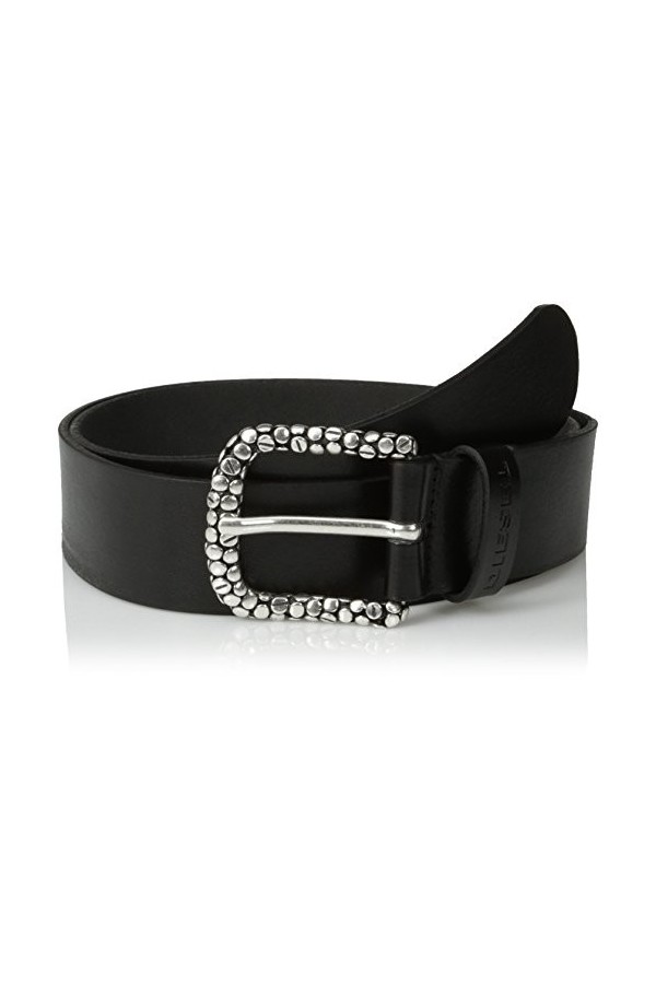 Diesel BATERNO CINTURA BELT ceinture hommes en cuir véritable Noir, 80 cm 