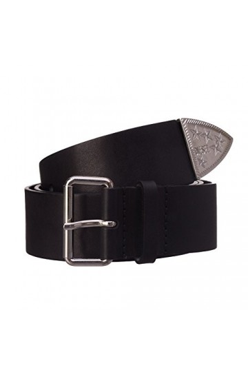 Diesel BAES CINTURA Ceinture en cuir véritable Noir, 80 cm 