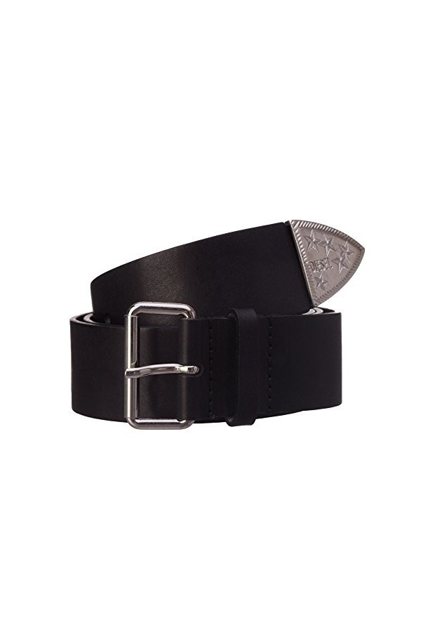 Diesel BAES CINTURA Ceinture en cuir véritable Noir, 80 cm 