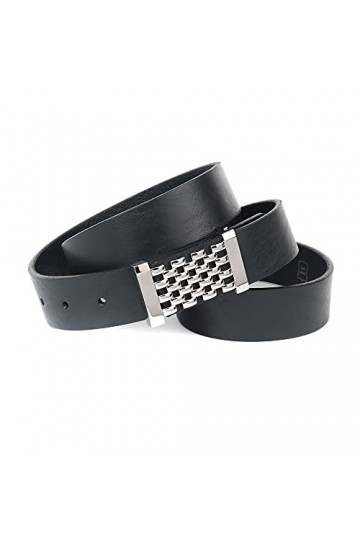 Anthoni Crown Ledergürtel Ceinture, Noir, 110 cm Femme