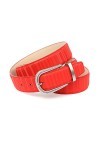Anthoni Crown Ledergürtel Ceinture, Rouge, 80 cm Femme