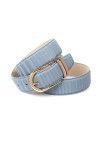 Anthoni Crown Ledergürtel Ceinture, Bleu Ciel, 95 cm Femme