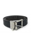 Michael Kors Logo Reversible Belt With Silver Buckle,Black/Brown,Large