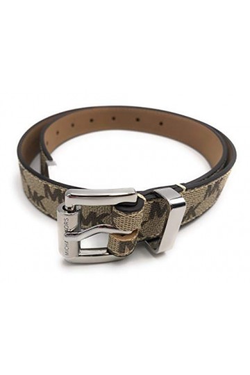 MICHAEL Michael Kors Belt with MK Logo Plaque Solto Natural, X-Large 