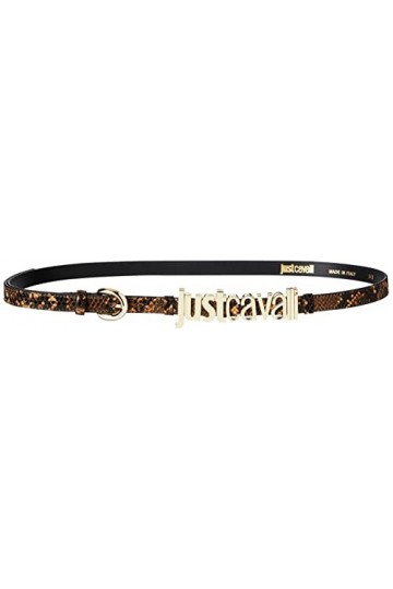 Just Cavalli Cintura sottile Con Stampa pitonata Ceinture, Arancione Scuro, 90 Femme