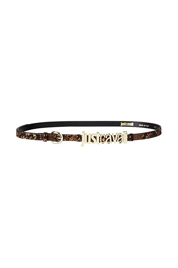 Just Cavalli Cintura sottile Con Stampa pitonata Ceinture, Arancione Scuro, 90 Femme