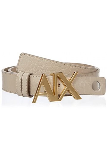 Armani Exchange Boucle avec Logo Ceinture, Noise, S Femme