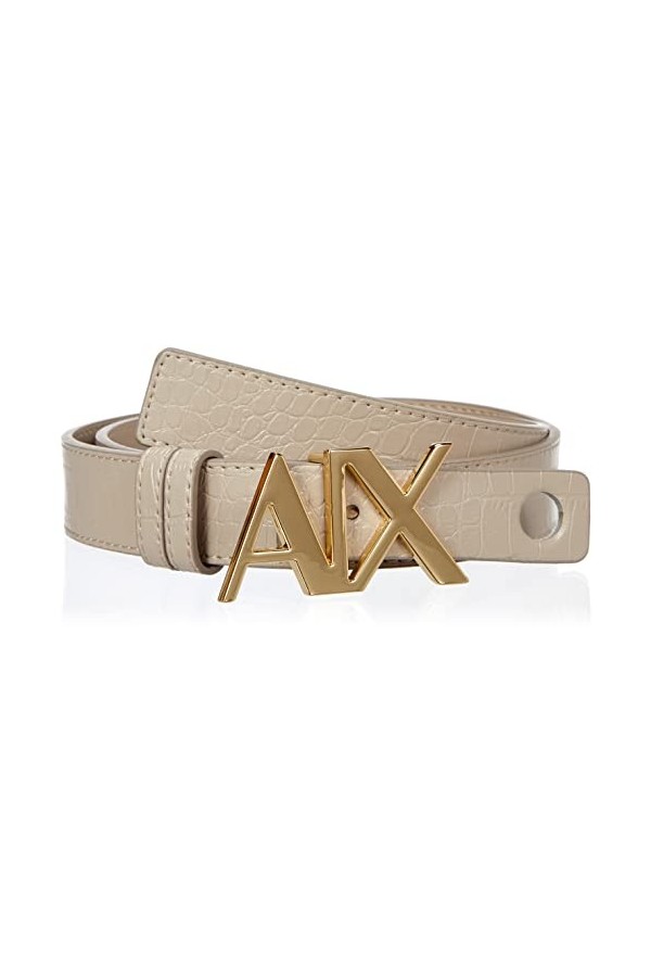 Armani Exchange Boucle avec Logo Ceinture, Noise, S Femme