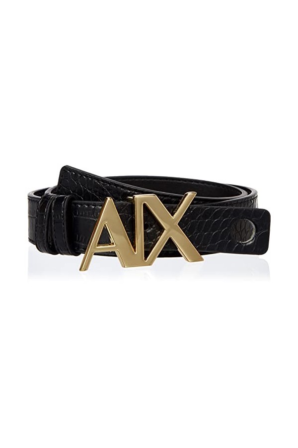 Armani Exchange Boucle avec Logo Ceinture, Noise, S Femme