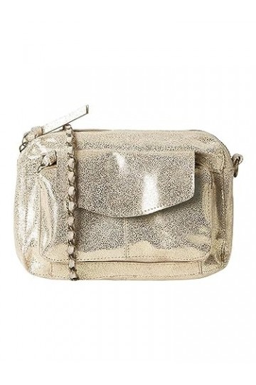 PIECES Pcnaina FC Noos Body en Cuir, Sac bandoulière Femme, Couleur doré/Blanc, Taille Unique