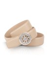Anthoni Crown Ledergürtel Ceinture, Beige, 90 Femme