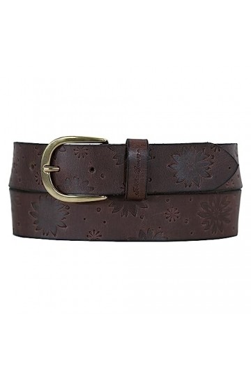 Eddie Bauer Ceinture en Cuir pour Femme avec Motif Floral-Marron-XL