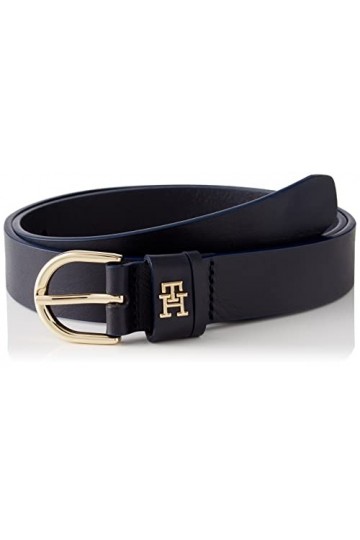 Tommy Hilfiger Ceinture Femme TH Timeless 2.5 Ceinture Cuir, Bleu Space Blue , 80
