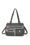 Sac à Bandoulière Femme Sacs Dépaule Sling Sac à Main Multipoche PU Souple Dames Sac Messager Sac Besace Loisir Sac à Main p