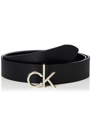 Calvin Klein Re-Lock Low CK 3cm EP Ceinture, Black, Large Taille Fabricant: 95 Femme