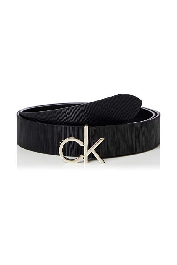 Calvin Klein Re-Lock Low CK 3cm EP Ceinture, Black, Large Taille Fabricant: 95 Femme