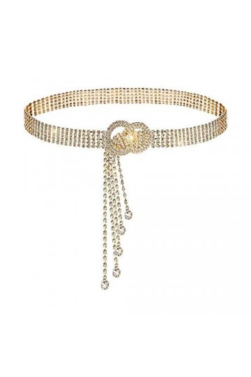 HappyERA Chaîne de ceinture avec strass et ceinture - Or - taille unique