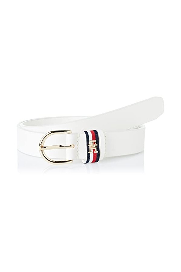 Tommy Hilfiger Ceinture Femme TH Timeless 2.5 Corp Ceinture Cuir, Ecru Feather White , 85