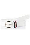 Tommy Hilfiger Ceinture Femme TH Timeless 2.5 Corp Ceinture Cuir, Ecru Feather White , 85