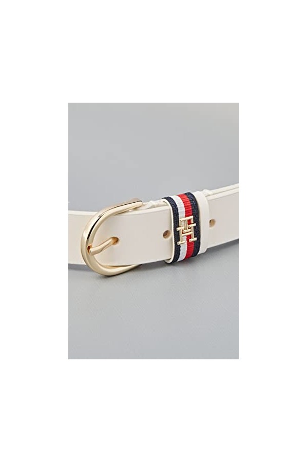 Tommy Hilfiger Ceinture Femme TH Timeless 2.5 Corp Ceinture Cuir, Ecru Feather White , 85