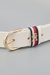 Tommy Hilfiger Ceinture Femme TH Timeless 2.5 Corp Ceinture Cuir, Ecru Feather White , 85