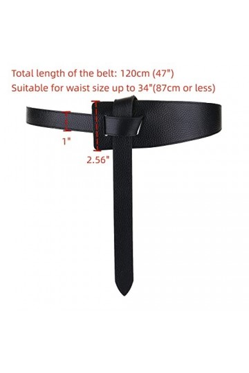 IWFTC Ceintures en cuir pour femme pour jeans, robes, ceinture tendance pour femme, noir, 120 cm