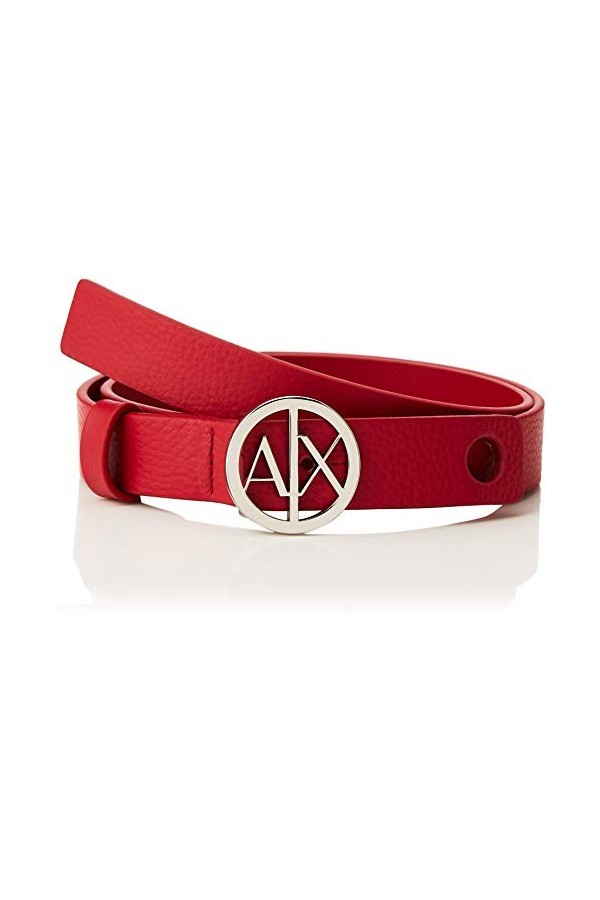Armani Exchange Circle Logo Belt Ceinture, Rouge Royal Red-Royal Red 07375 , 110 Taille Fabricant: 2XL Femme