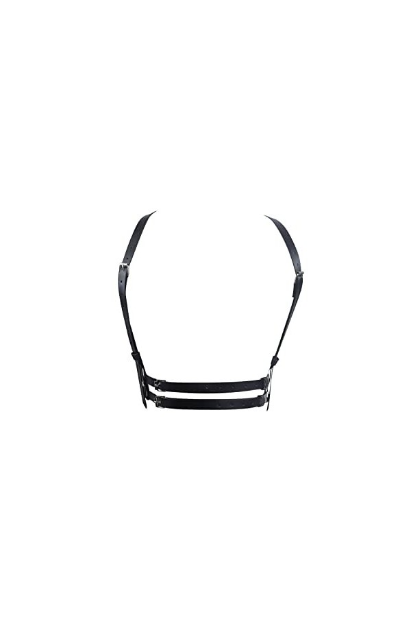 DERLOW Ceinture de taille punk en cuir synthétique pour femme avec 2 ceintures et 3 ceintures Noir, One Size, Polyuréthane, T