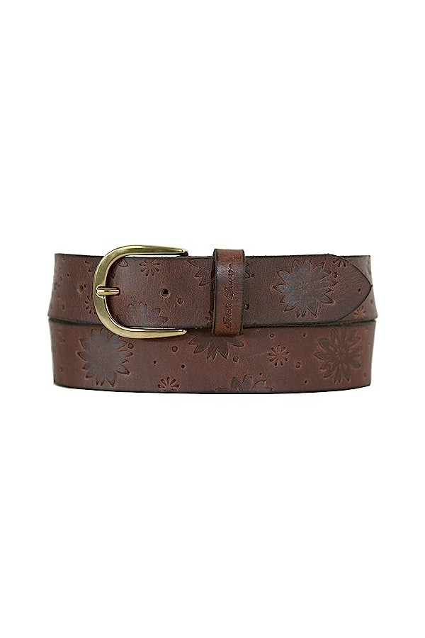 Eddie Bauer Ceinture en Cuir pour Femme Motif Floral Marron Clair Taille, Peau