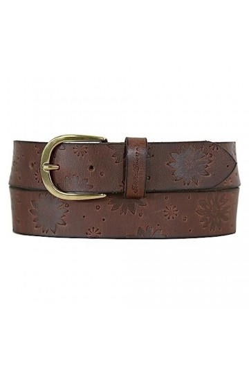 Eddie Bauer Ceinture en Cuir pour Femme Motif Floral Marron Clair Taille XL, Peau