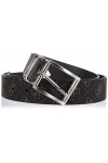 Guess Vezzola Ceinture en Cuir, Noir foncé, Taille Unique Homme