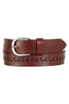 Eddie Bauer Ceinture en Cuir avec Lacets au Milieu, Marron Clair, Femme