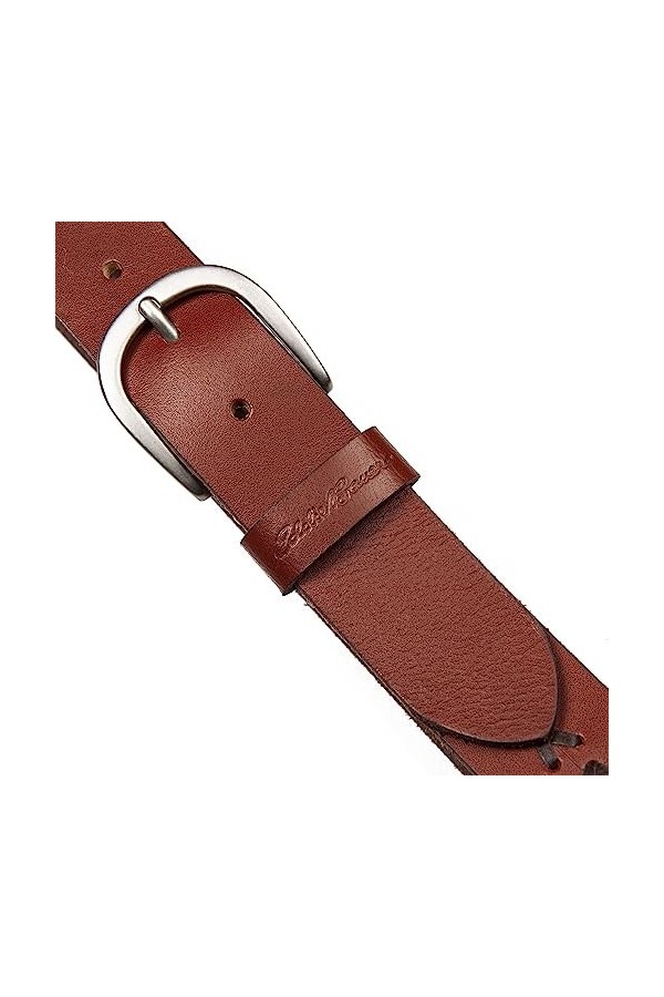 Eddie Bauer Ceinture en Cuir avec Lacets au Milieu, Marron Clair, Femme