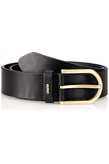 HUGO Femmes Zoey Belt 3,5cm Ceinture en cuir avec boucle à ardillon et logo doré