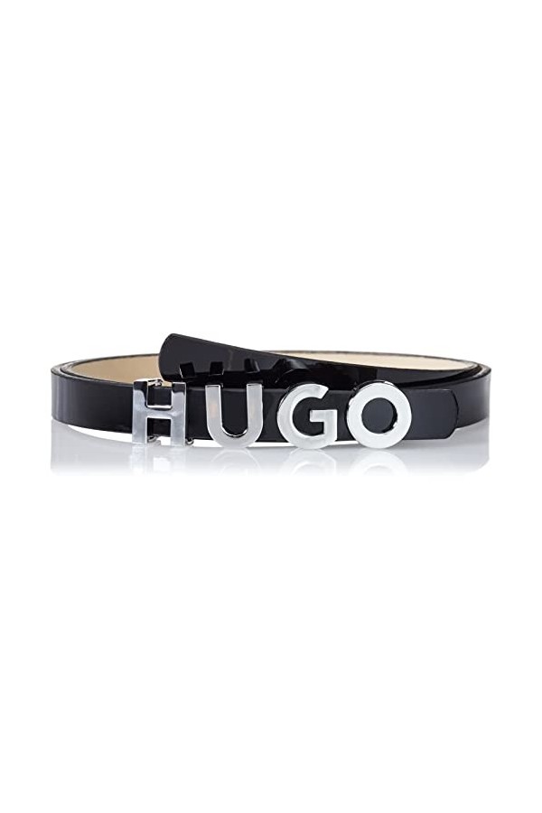 HUGO Femmes Zula Belt 1,5cm-PA Ceinture en cuir verni avec boucle logo en métal