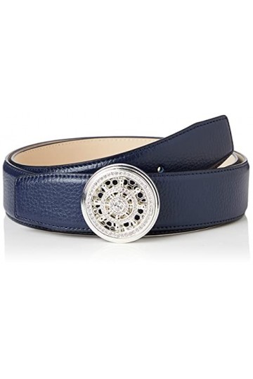 Anthoni Crown Ledergürtel Ceinture, Bleu Foncé, 100 Femme
