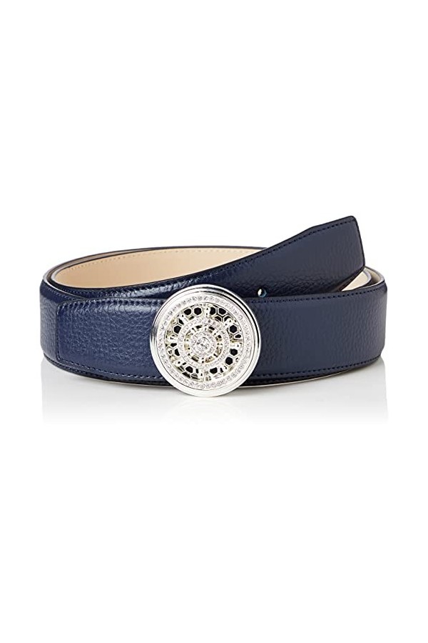 Anthoni Crown Ledergürtel Ceinture, Bleu Foncé, 100 Femme