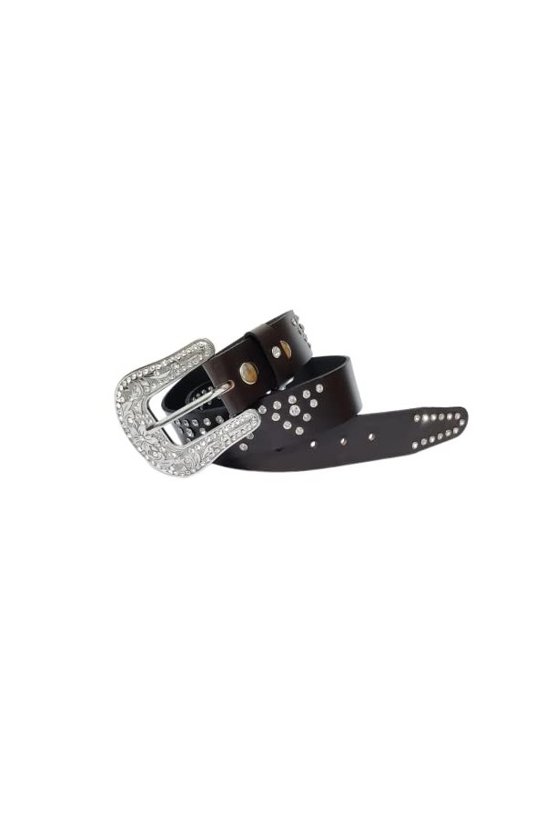 JF-Reitsport Western Style Rhinestone Belt 32 inches Cowboy Cowgirl Unisex, Black