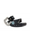 JF-Reitsport Western Style Rhinestone Belt 32 inches Cowboy Cowgirl Unisex, Black