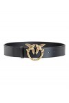 Pinko Love Berry Simply H4 Belt Vis Ceinture, Z99q_Noir-Antique Gold, S Femme