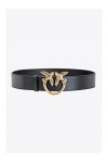 Pinko Love Berry Simply H4 Belt Vis Ceinture, Z99q_Noir-Antique Gold, S Femme