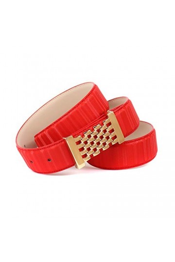 Anthoni Crown Ledergürtel Ceinture, Rot, 90 Femme