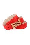 Anthoni Crown Ledergürtel Ceinture, Rot, 90 Femme