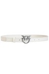 Pinko Love Berry Simply H2 Belt Vis Ceinture, Z14o_Blanc-Old Silver, S Femme
