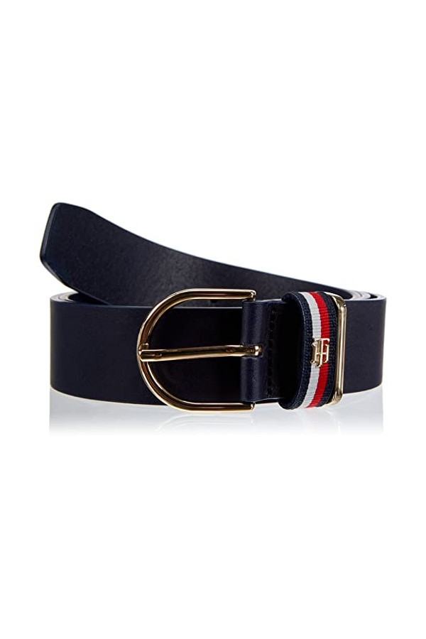 Tommy Hilfiger Ceinture Femme TH Timeless 3.5 Corp Ceinture Cuir, Bleu Space Blue , 105