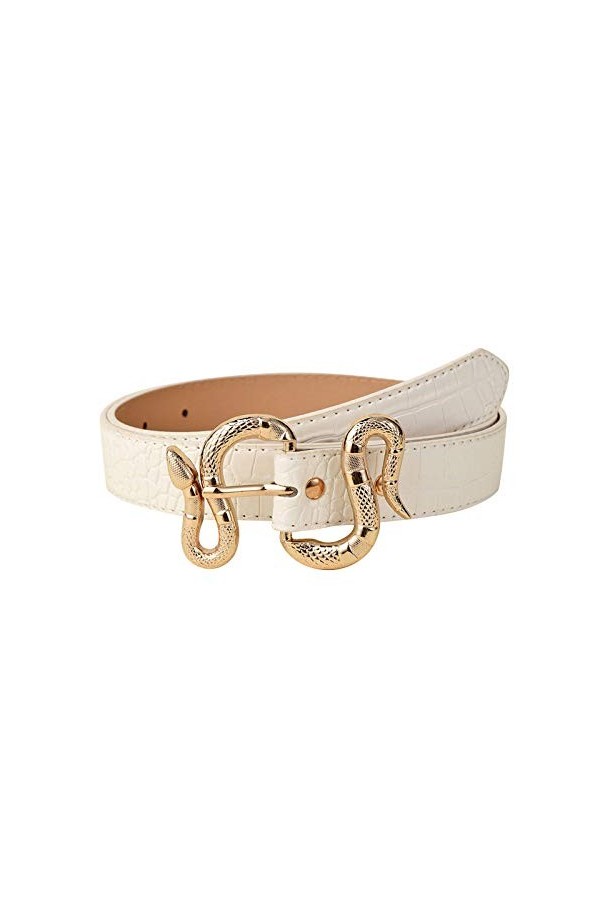 Ceinture de Serpent en Cuir Mince Ceinture Ceinture Femmes Conception Boucle Taille Ceinture de Mode Ceinture Large for Homme