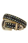 Strass Ceinture Clouté Diamant Goth Cristal Diamant Ceinture Jeans Accessoires Size : 37-39inch, Color : Black3 