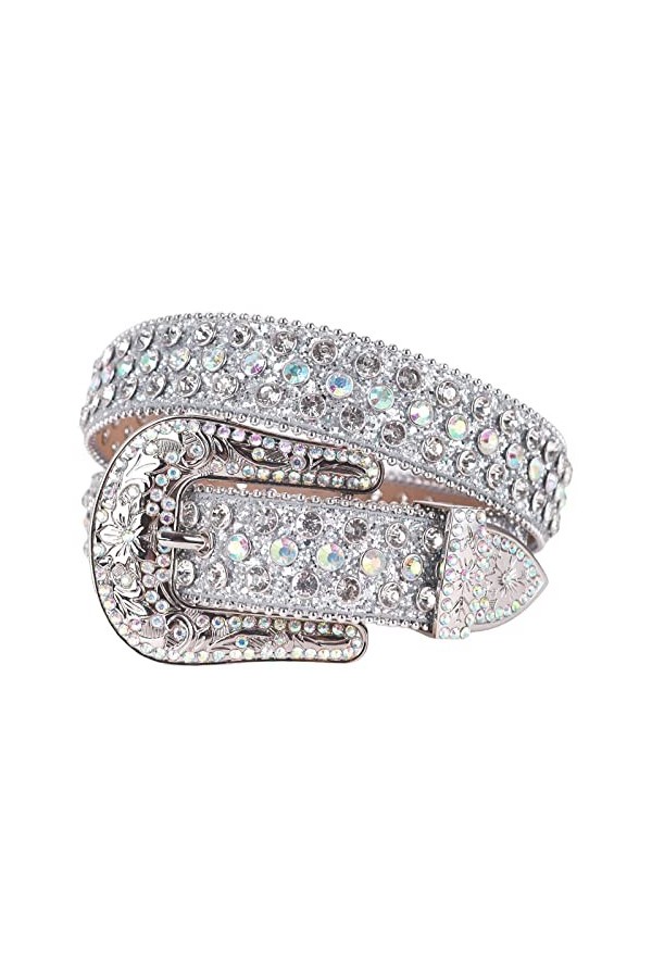 Strass Ceinture Clouté Diamant Goth Cristal Diamant Ceinture Jeans Accessoires Size : 37-39inch, Color : Black3 