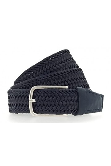 Vanzetti W80 Ceinture tressée pour homme Bleu nuit 35 mm, bleu nuit, W80